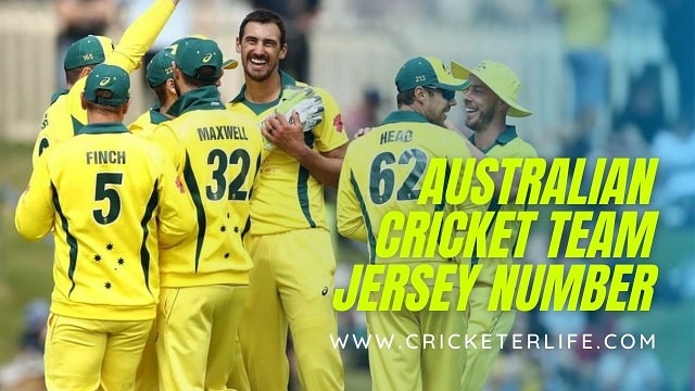 1 to 100 Jersey number in cricket Australia